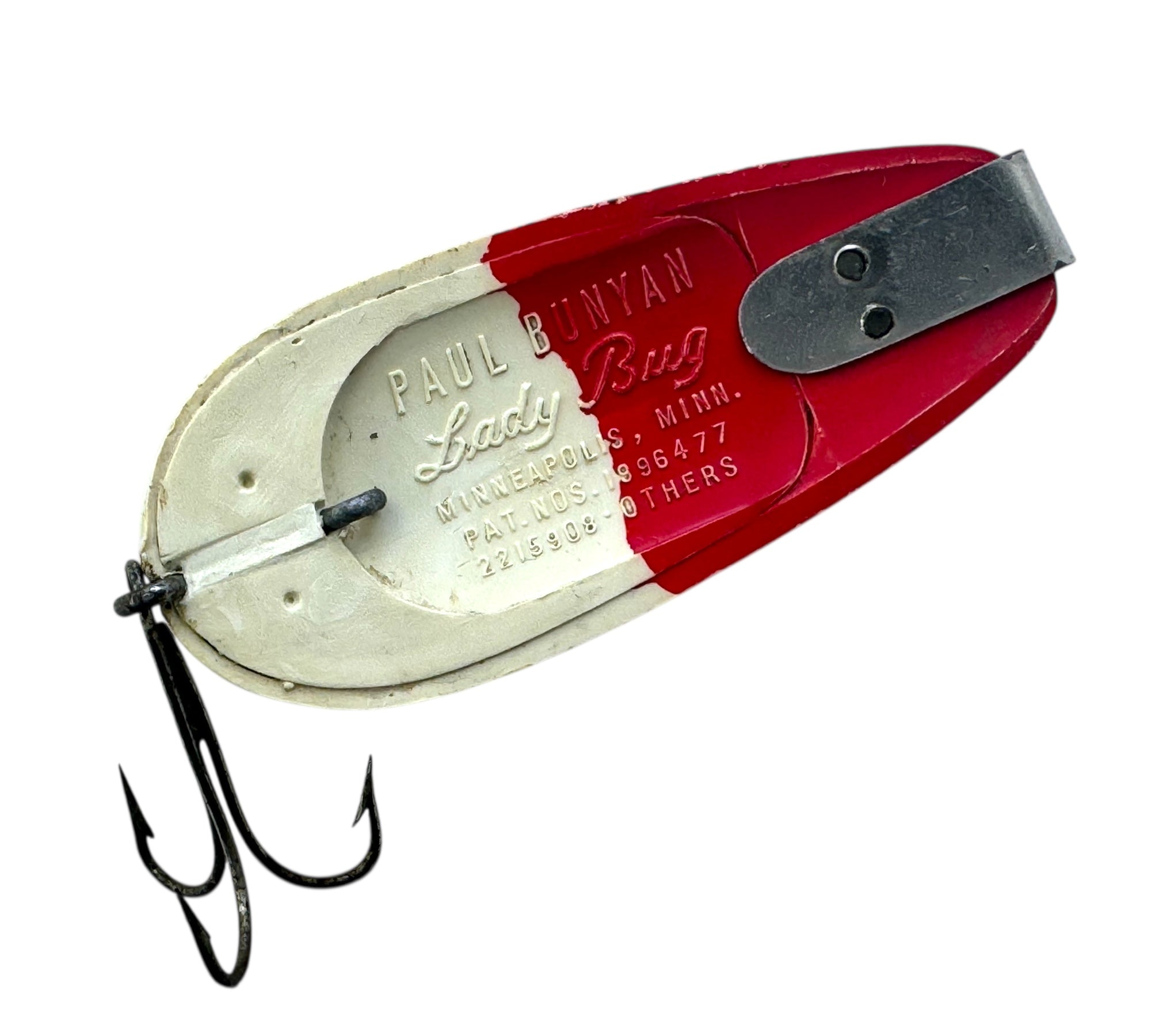 antique mn fishing lures MINNEAPOLIS, MN • PAUL BUNYAN BAIT COMPANY LADY BUG VINTAGE FISHING LURE • RED + WHITE