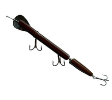 Load image into Gallery viewer, Al Tumas Custom Wood Fishing Lure. Jointed Muskie Bait from the Musky Capital World of the World: Minocqua, Wisconsin. ALZ BAITS for Big Trophy Fish. dorsal

