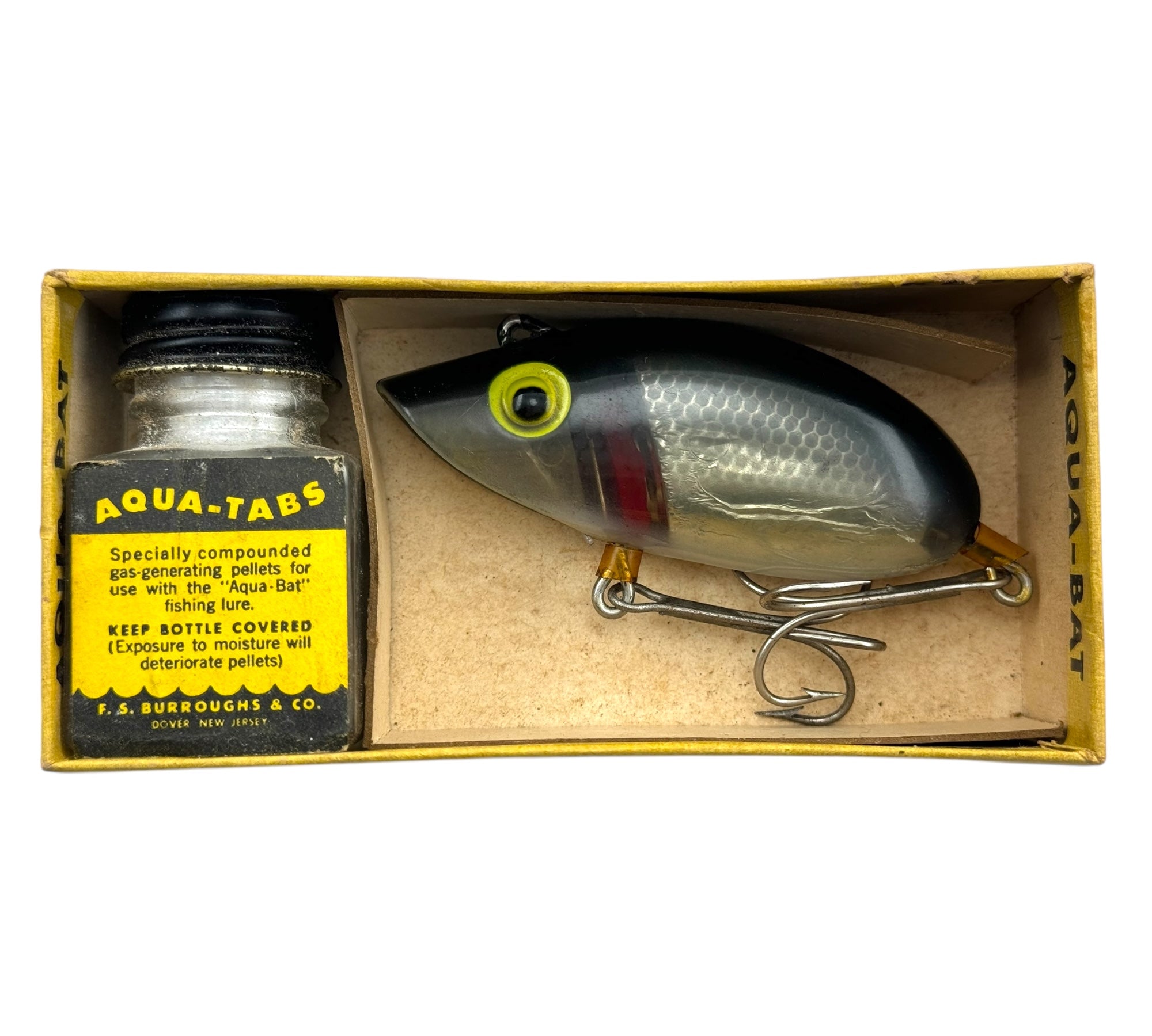 DOVER, NEW JERSEY • F.S. BURROUGHS & CO. AQUA-BAT VINTAGE Fishing Lure •  MODEL SS