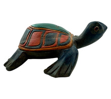Load image into Gallery viewer, HANDCRAFTED WOOD TURTLE DECOY Signed by AMY GRUEN. NATIVE AMERICAN MOTIF PATTERNING.  R
