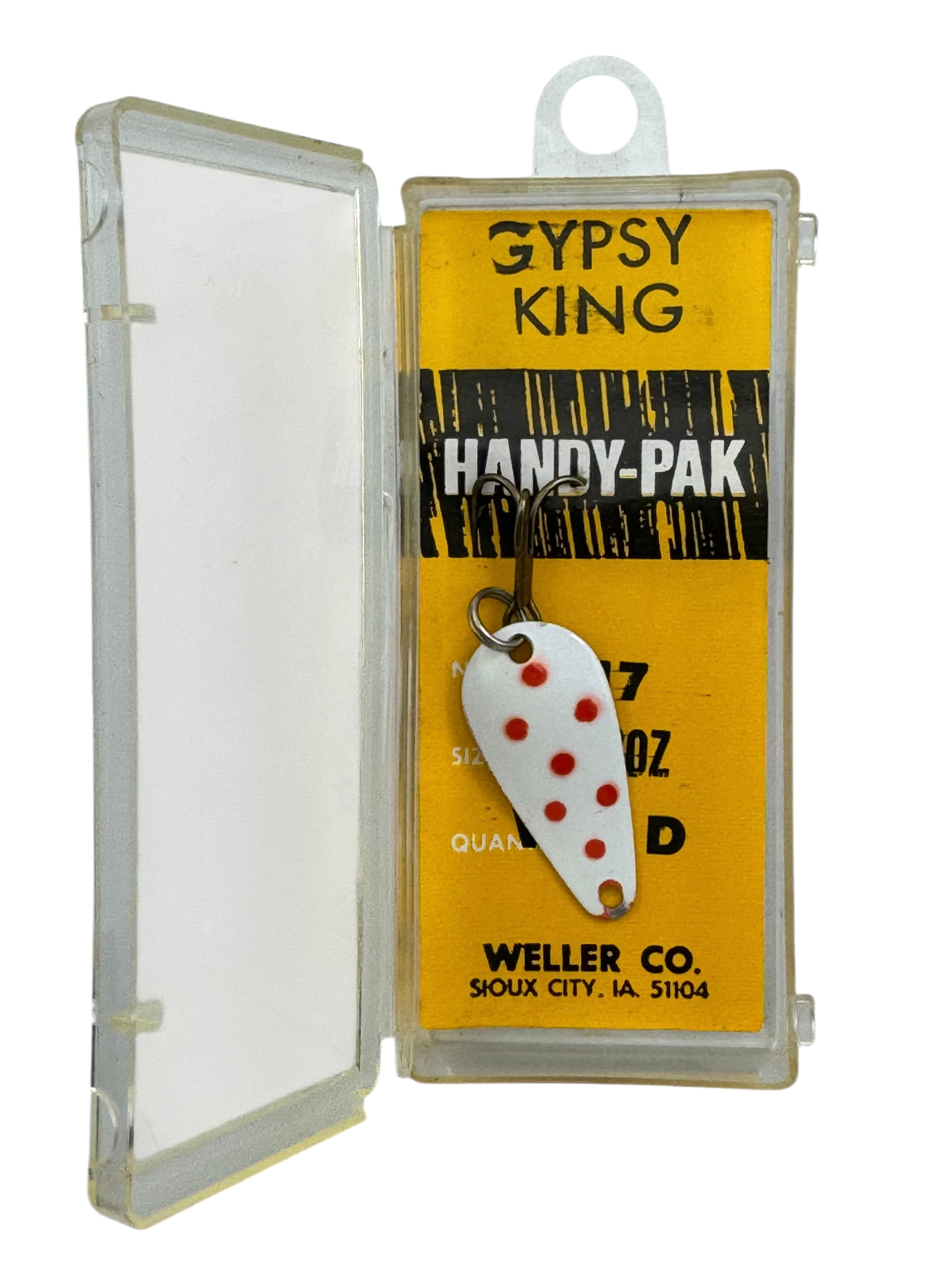 WELLER CO. GYPSY KING ANTIQUE FISHING SPOON • WHITE RED DOT – Toad