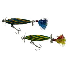 Load image into Gallery viewer, Cate Lucky Man Baits Micro Candy Stiks yellow blue topwater lures
