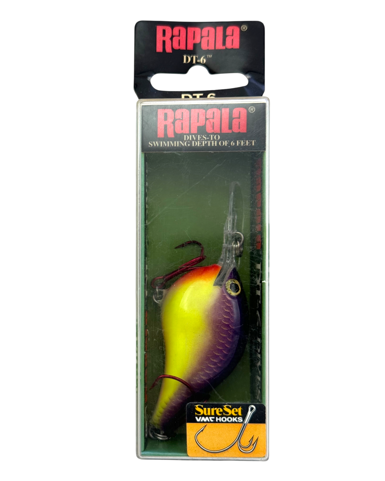 Leurre Rapala DT-6 Crankbait En Balsa - Personnalisé Peint Chartreuse - 2 3/8 Oz - Occasion