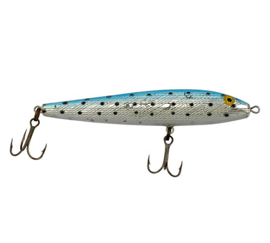 Rebel Lures JUMPING MINNOW Old Fishing Lure in METALLIC BLUE BACK with SPOTS. Rare Fishing Lure.