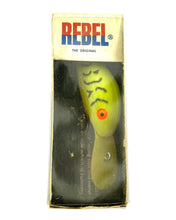 Cargar imagen en el visor de la galería, REBEL LURES SUPER R with PAINTED LIP FISHING LURE. CHARTREUSE ON BODY SPECIAL PRODUCTION CRANKBAIT boxed

