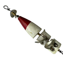 Lade das Bild in den Galerie-Viewer, Old Fishing Lure from Puls and Wencka Bait Co. P &amp; W CYCLONE ANTIQUE WOOD FISHING LURE. red head
