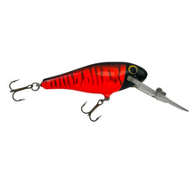 Load image into Gallery viewer, Rare Color BAGLEY LURES BASS N SHAD Balsa Fishing Lure in Black on Red. Salmon Snack. R
