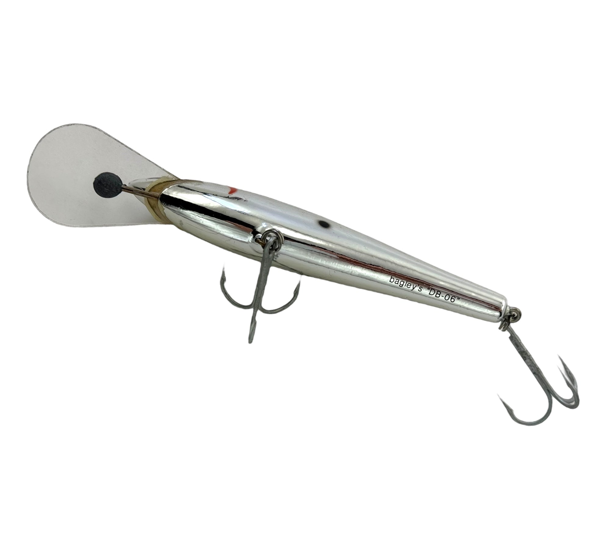 antique bagley fishing lures BAGLEY'S DB-06 or DIVING BANG-O-B Lure • DB06 FS SILVER CHROME 322-Piece Bass Fishing Lure Marlin fishing Angry Minnow Hats Cast Color:White Shad (TRO Exclusive)