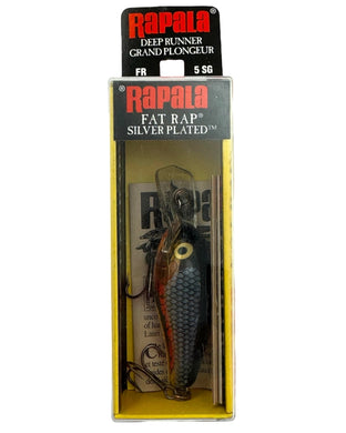 RAPALA LURES FAT RAP 5 Fishing Lure in GOLD. Silver Plated Edition.