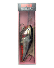 Load image into Gallery viewer, RAPALA FISHING LURES RISTO RAP. SILVER BLACK. BALSA CRANKBAIT. SILVER PLATED.
