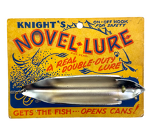 Charger l'image dans la galerie, KNIGHT'S NOVEL-LURE on VINTAGE GRAPHICS CARD. MPLS, MN. opens cans
