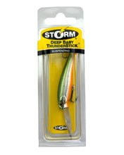 Load image into Gallery viewer, STORM LURES 6 cm DEEP BABY THUNDERSTICK Fishing Lure in GREEN CHROME ORANGE
