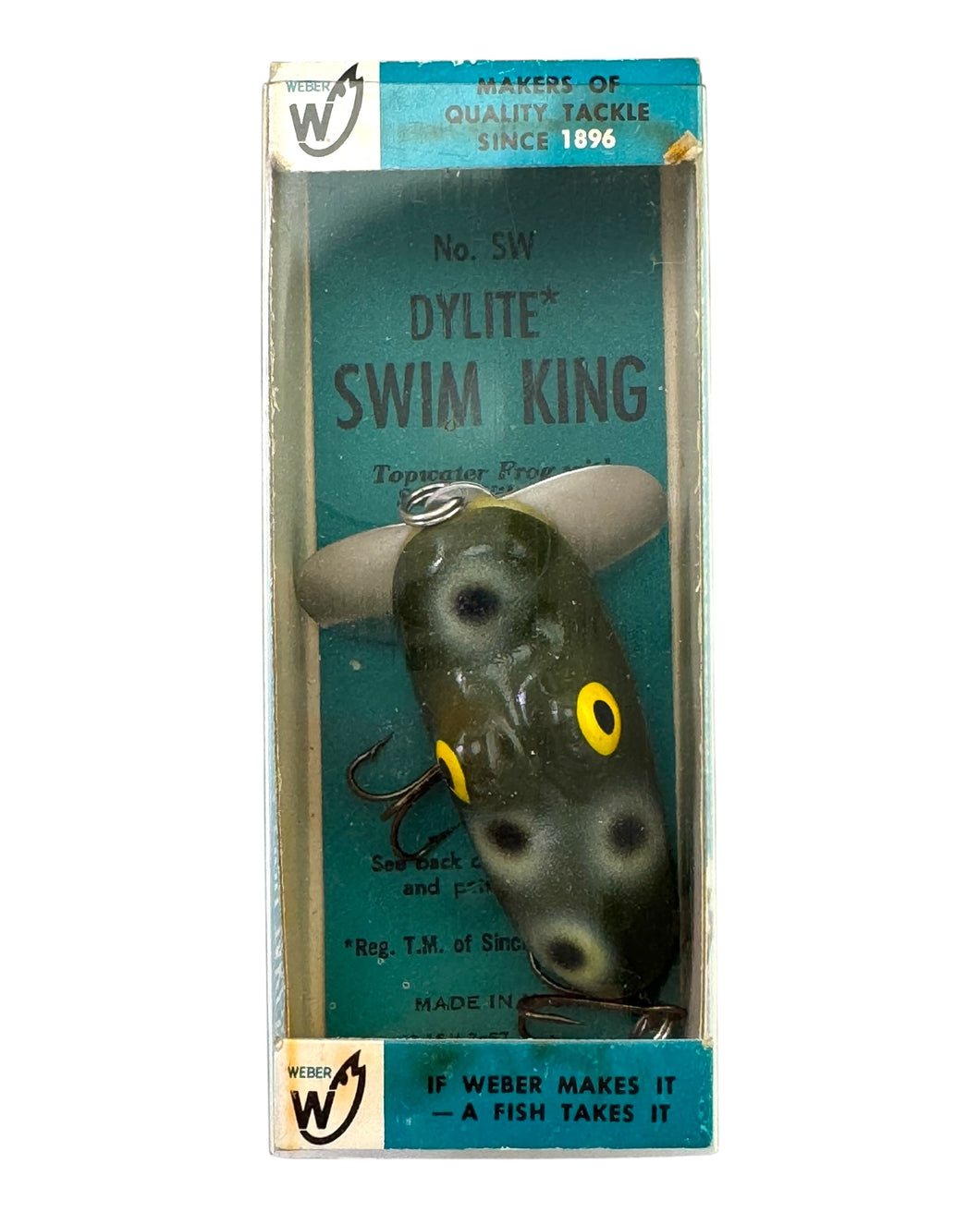WEBER TACKLE SWIM KING Topwater Fishing Lure • GREEN FROG – Toad Tackle
