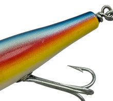 Load image into Gallery viewer, CCBCO Straight Pikie Minnow Wood Fishing Lure. Husky Pikie 2300 Series. Rainbow. tail
