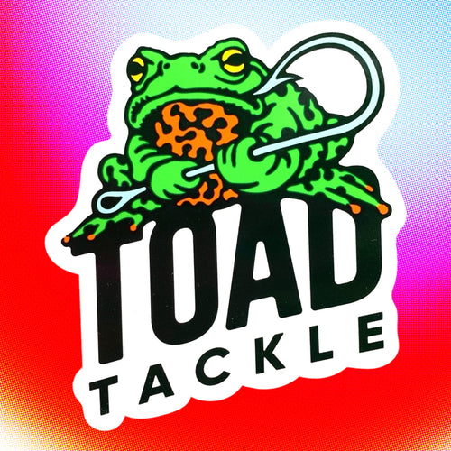 Laminated WATERPROOF Vinyl TOAD TACKLE 5 x 5 Sticker