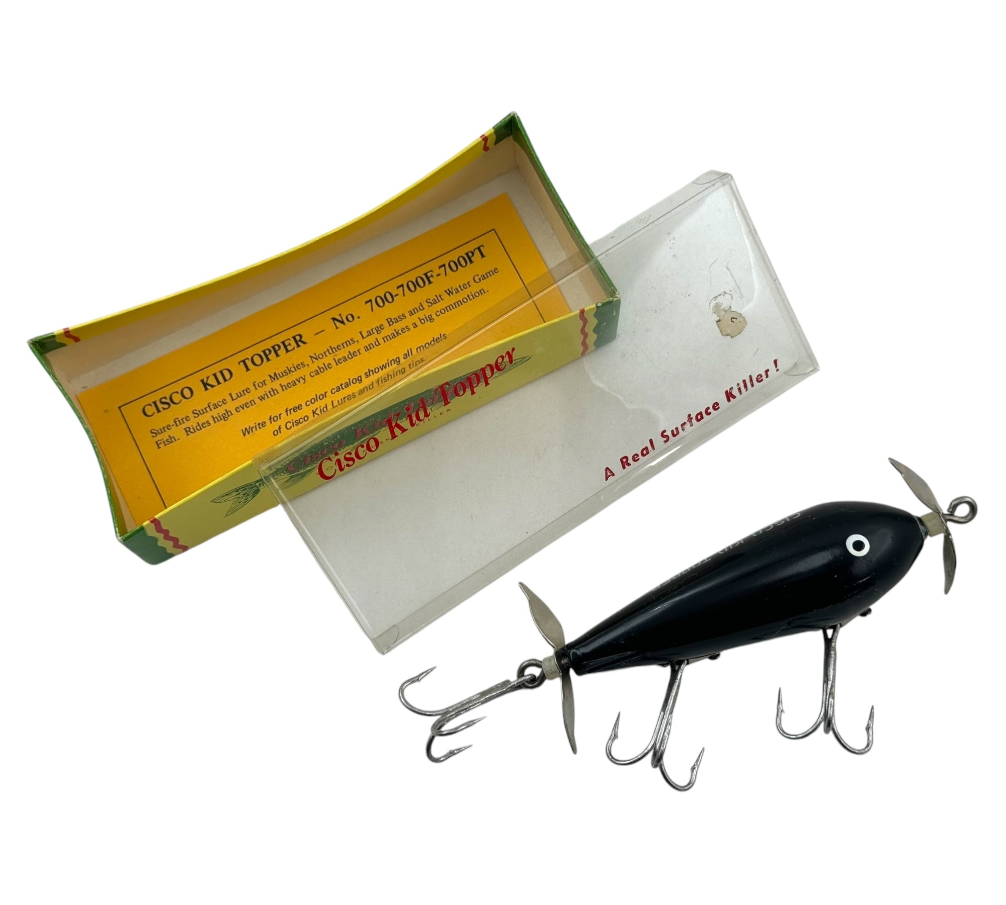 CISCO KID TOPPER MUSKY KILLER Fishing Lure & Box • BLACK – Toad Tackle CISCO KID TOPPER MUSKY KILLER Fishing Lure & Box • BLACK – Toad Tackle