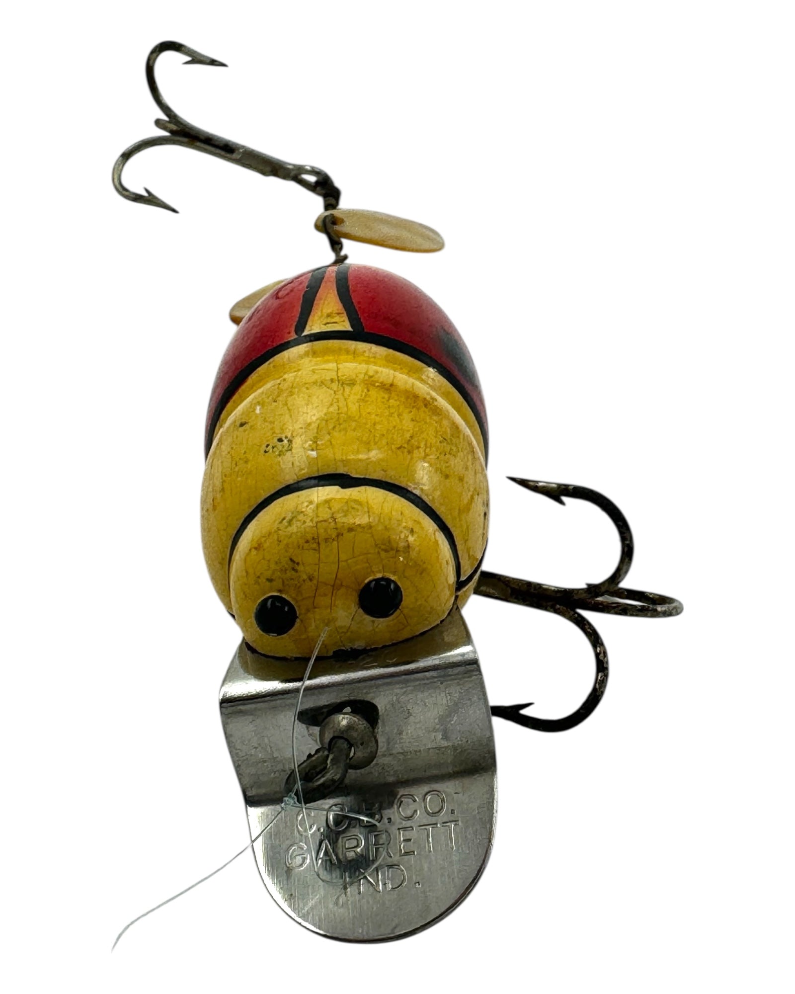 Creek Chub 3852 Beetle ホワイト c 1940 Rare 1940's Creek Chub Bait Co. Castrola In Red / White