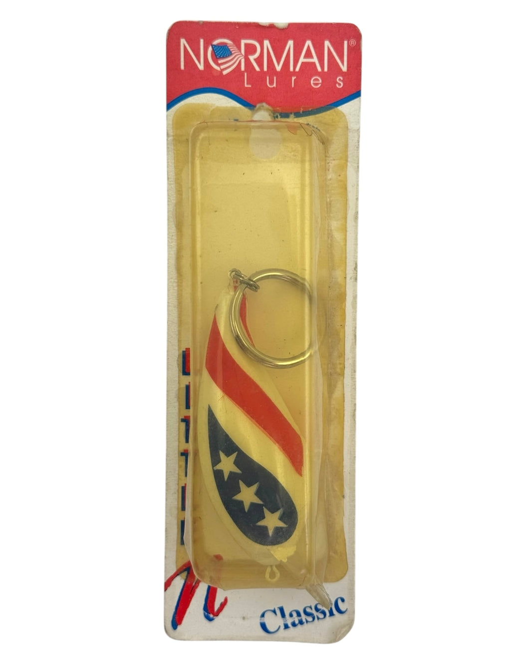NORMAN FISHING LURES DEEP LITTLE N USA FLAG CRANKBAIT KEYCHAIN
