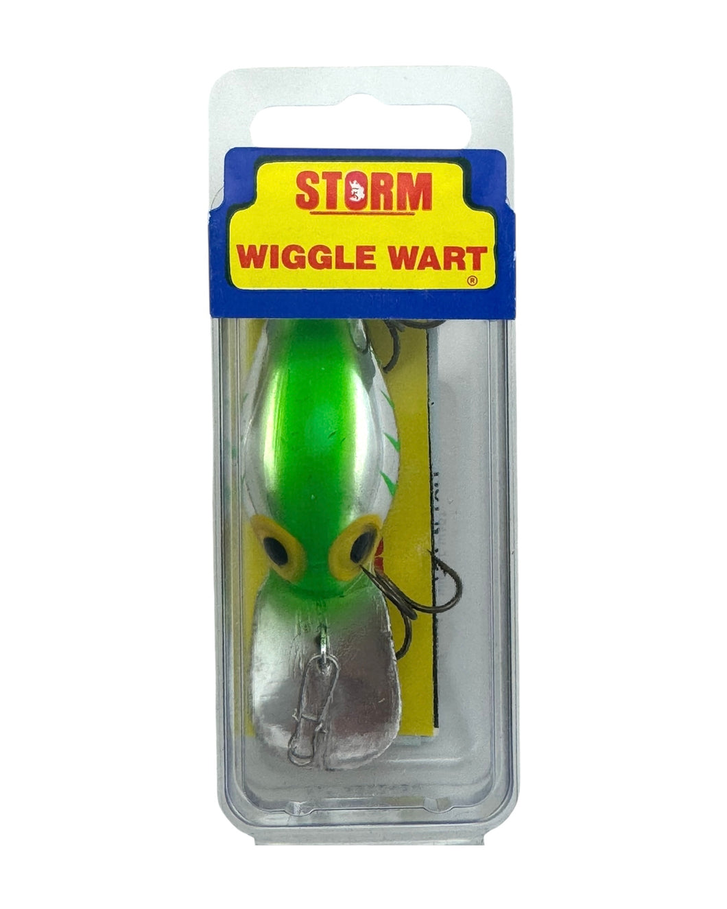 STORM LURES WIGGLE WART CRANKBAIT. V-149 METALLIC SILVER LIME GREEN Herringbone.