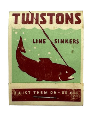 TWISTONS LINE SINKERS POCKET SIZE MATCHBOOK with RETRO GRAPHICS