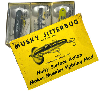 Dealer Box of Vintage Musky Sized Jitterbug Fishing Lures
