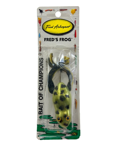 FRED ARBOGAST FREDS FROG Wood Fishing Lure with Glass Eyes. intage Topwater