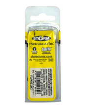 Load image into Gallery viewer, STORM LURES DEEP BABY THUNDERSTICK JERKBAIT. GREEN FIRE UV. vmc hooks
