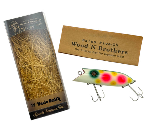 ALPHA & CRAFT BALSA FIVE-OH WOOD LURE. W Uncle Smith Topwater Plug from Japan.