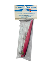 Load image into Gallery viewer, ST. CLAIR WOODEN PENCIL PLUG from JOHN A. BIEWER CO. DETROIT HANDLINING LURES for WALLEYE FISHING.
