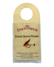 Load image into Gallery viewer, FAMOUS GROUSE SCOTCH WHISKEY BOTTLE PROMO. WET FLY with GROUSE &amp; ORANGE.
