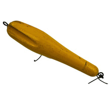 Load image into Gallery viewer, WILSON&#39;S FLUTED WOBBLER Antique Wood Fishing Lure in YELLOW w/ RED FLUTES D
