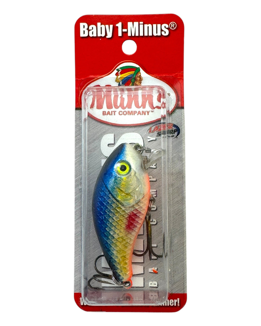 MANNS BABY ONE MINUS SHALLOW DIVER CRANKBAIT in WOUNDED ALEWIFE HOLOGRAPHIC 