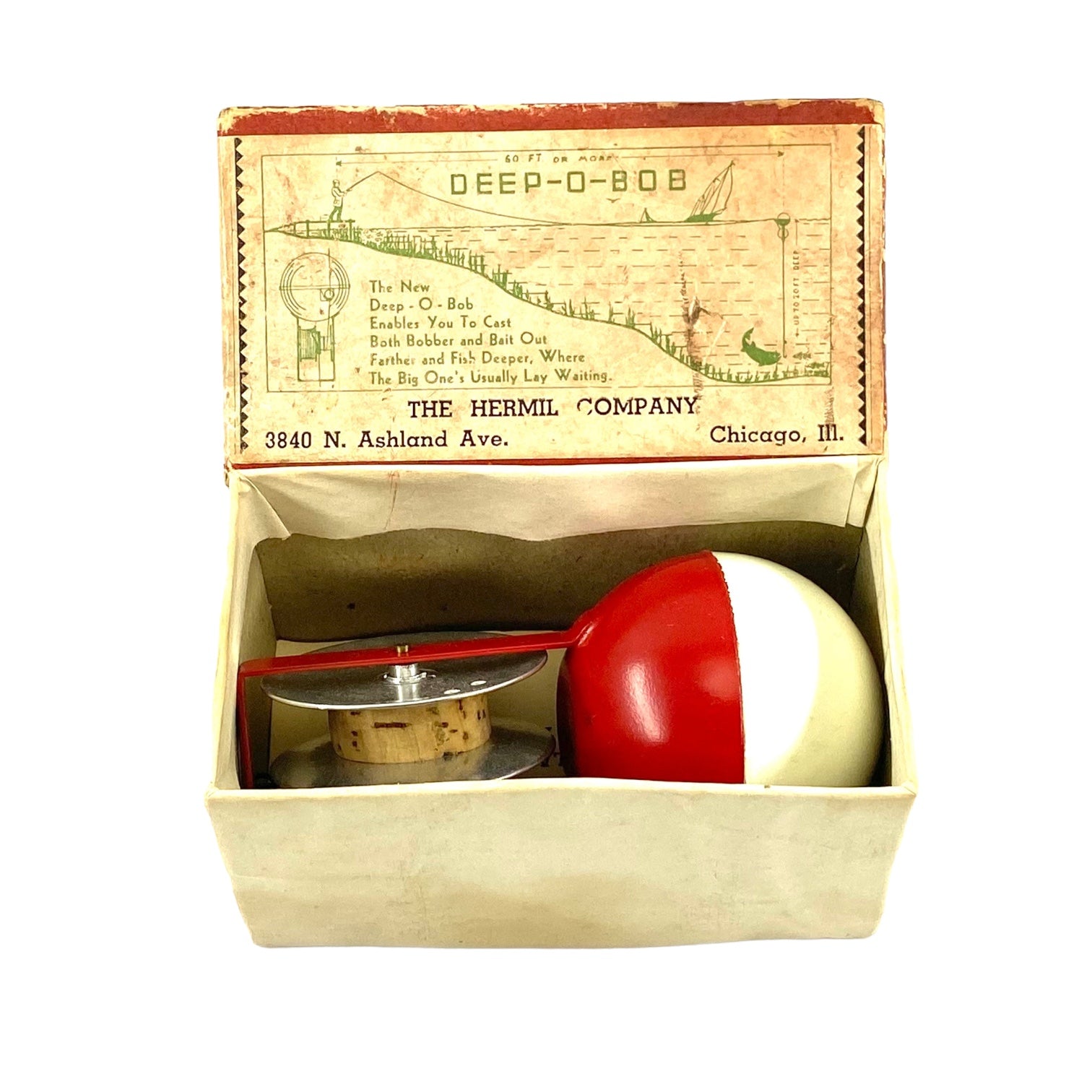 DEEP-O-BOB Vintage Fishing Bobber in Box – The HERMIL COMPANY of CHICAGO, ILLINOIS