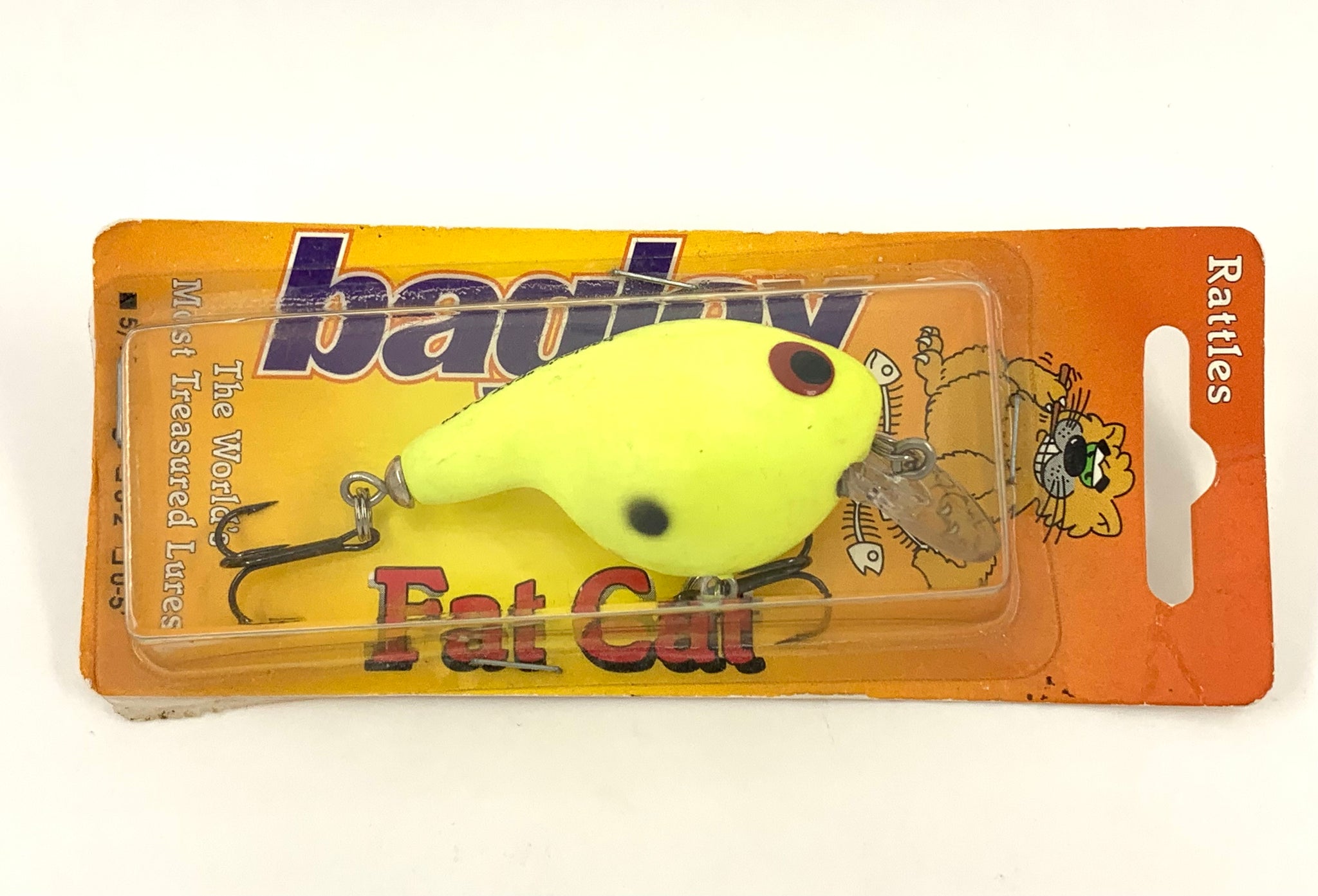 cat hooked with fishing lures BAGLEY WOOD BAITS FAT CAT Fishing Lure in CHARTREUSE – Toad Tackle