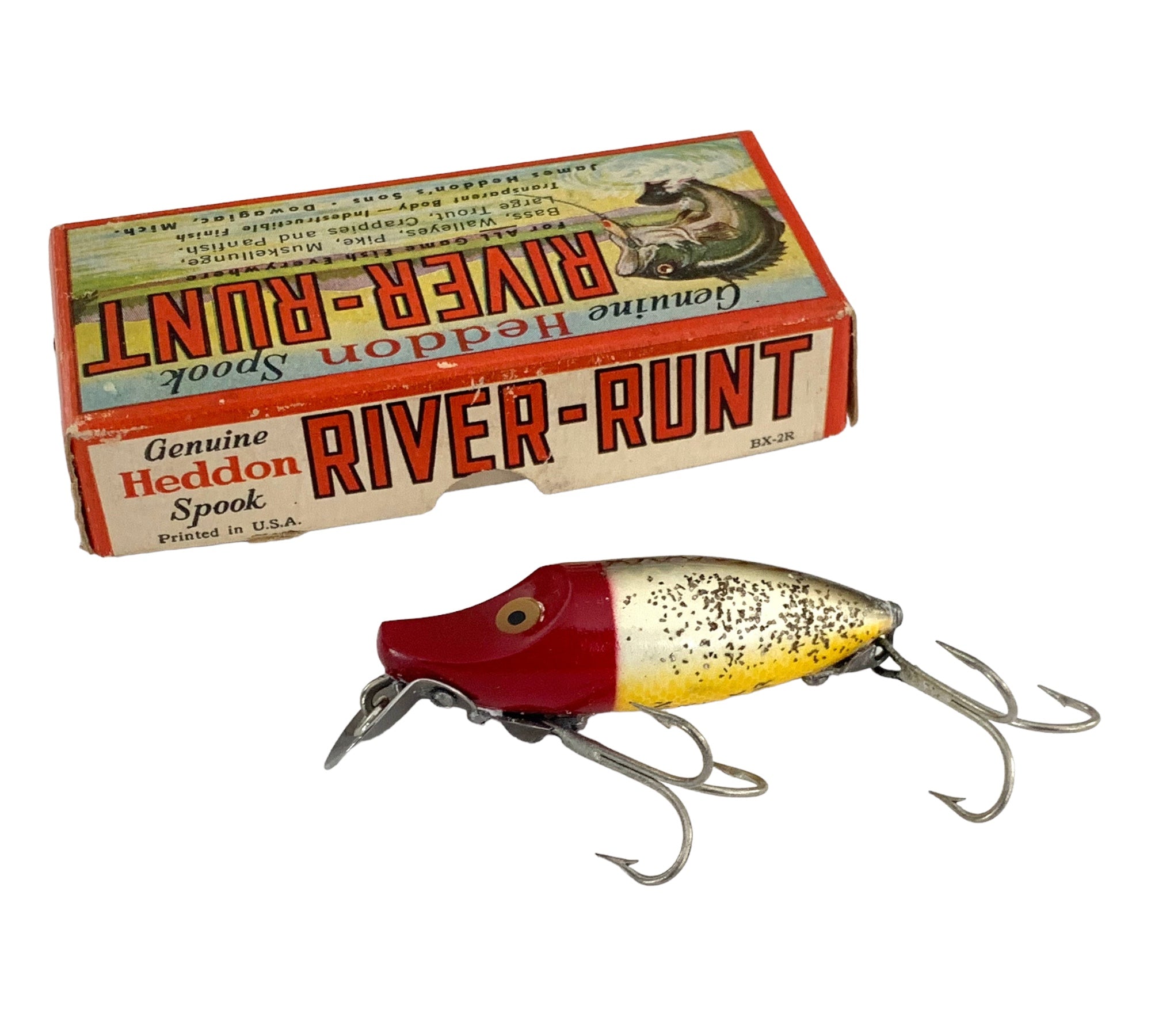 Appât de pêche vintage HEDDON River Runt Spook Sinker 9110-XRW rouge Appât de pêche vintage HEDDON River Runt Spook Sinker 9110-XRW rouge