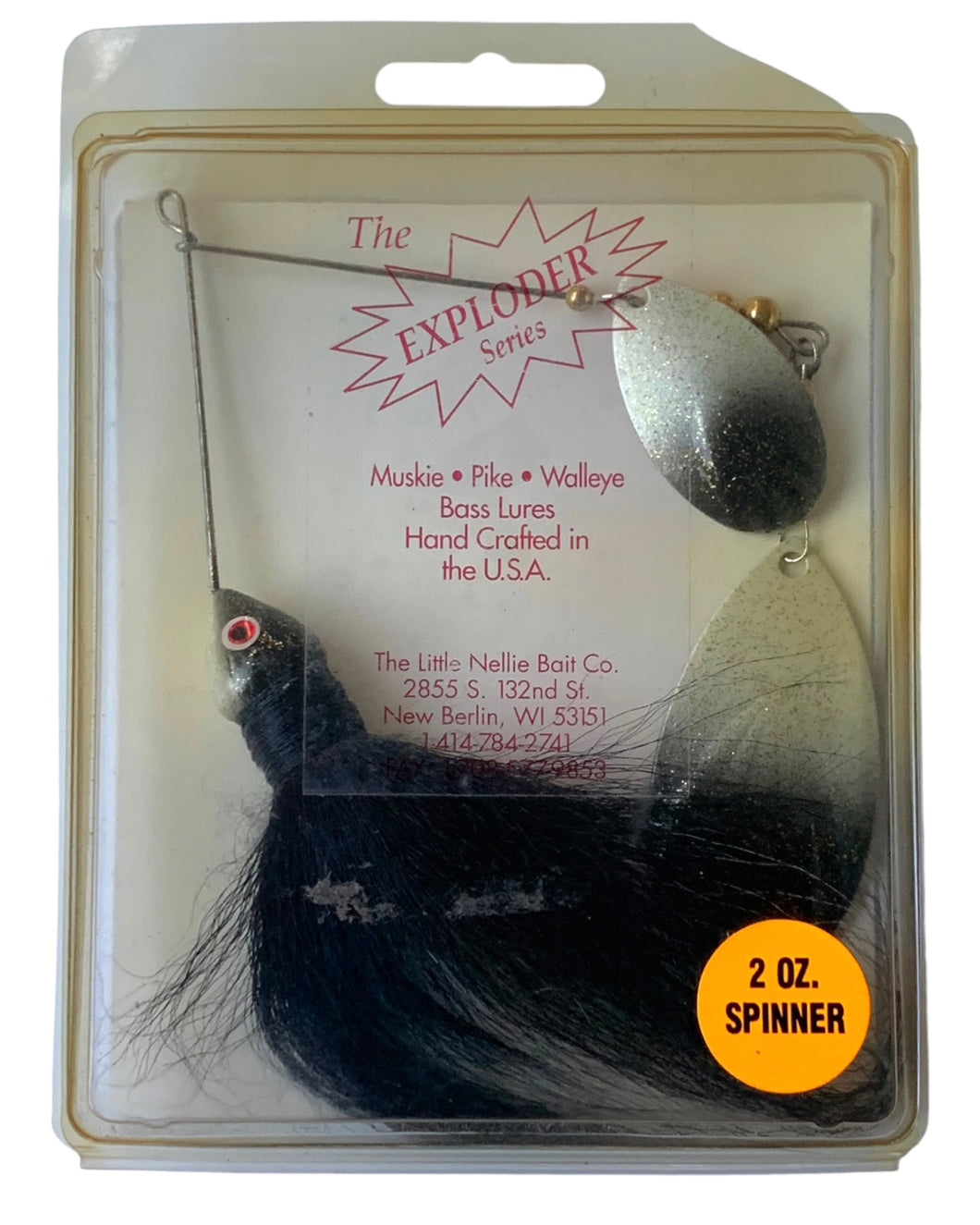 2 oz SPINNER From The Little Nellie Bait Company of New Berlin, Wisconsin in BLACK