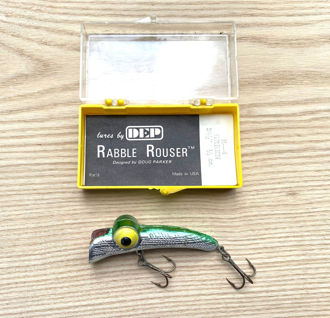 Original Box • RABBLE ROUSER LURES Series R 2 Hook Fishing Lure — GREEN/SILVER