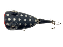 Load image into Gallery viewer, BROOK&#39;S BAITS Jointed Baby Topwater Popper Fishing Lure •JSP57  BLACK w/ SILVER SPOTS
