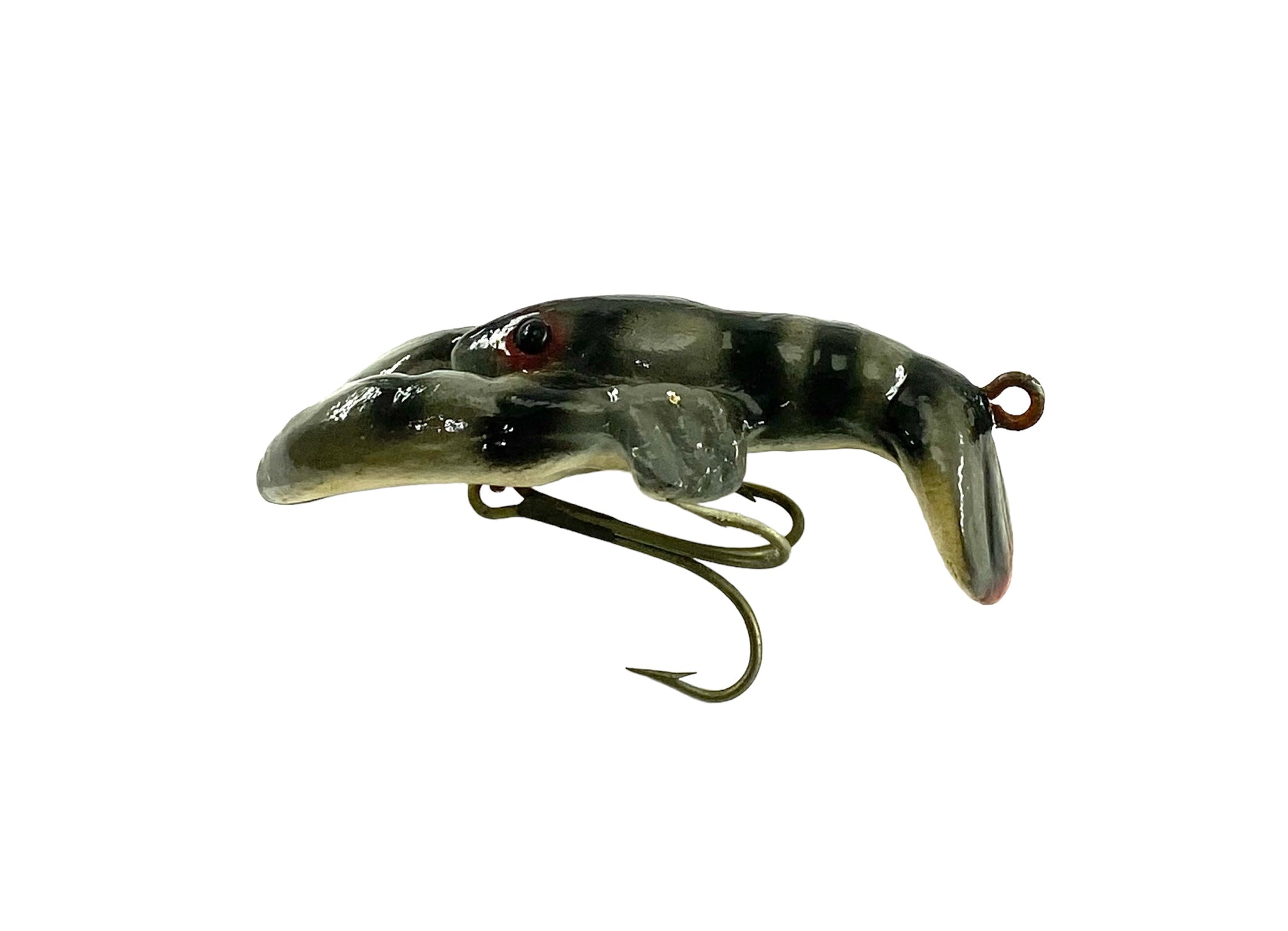 Antique WRIGHT & McGILL CRAWFISH Fishing Lure GRAY & BLACK – Toad