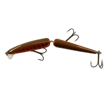 Load image into Gallery viewer, Toad Tackle • ToadTackle.net • ToadTackle.co • ToadTackle.us • Antique Vintage Discontinued Fishing Lures • MUSKY SIZE • JIM BAGLEY BAIT COMPANY SWIVEL HIP BOL #7 BANG-O Fishing Lure • DC2 DARK CRAYFISH CRAWFISH on ORANGE
