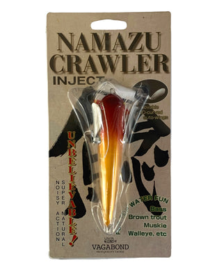 Front of Package View of VAGABOND HIGH QUALITY TACKLE NAMAZU CRAWLER INJECT Fishing Lure in ALBINO SPAWN