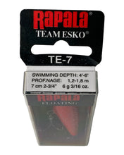 Load image into Gallery viewer, Box Stats View of RAPALA LURES TEAM ESKO FLOATING Fishing Lure in RED HOLOGRAM FLAKE
