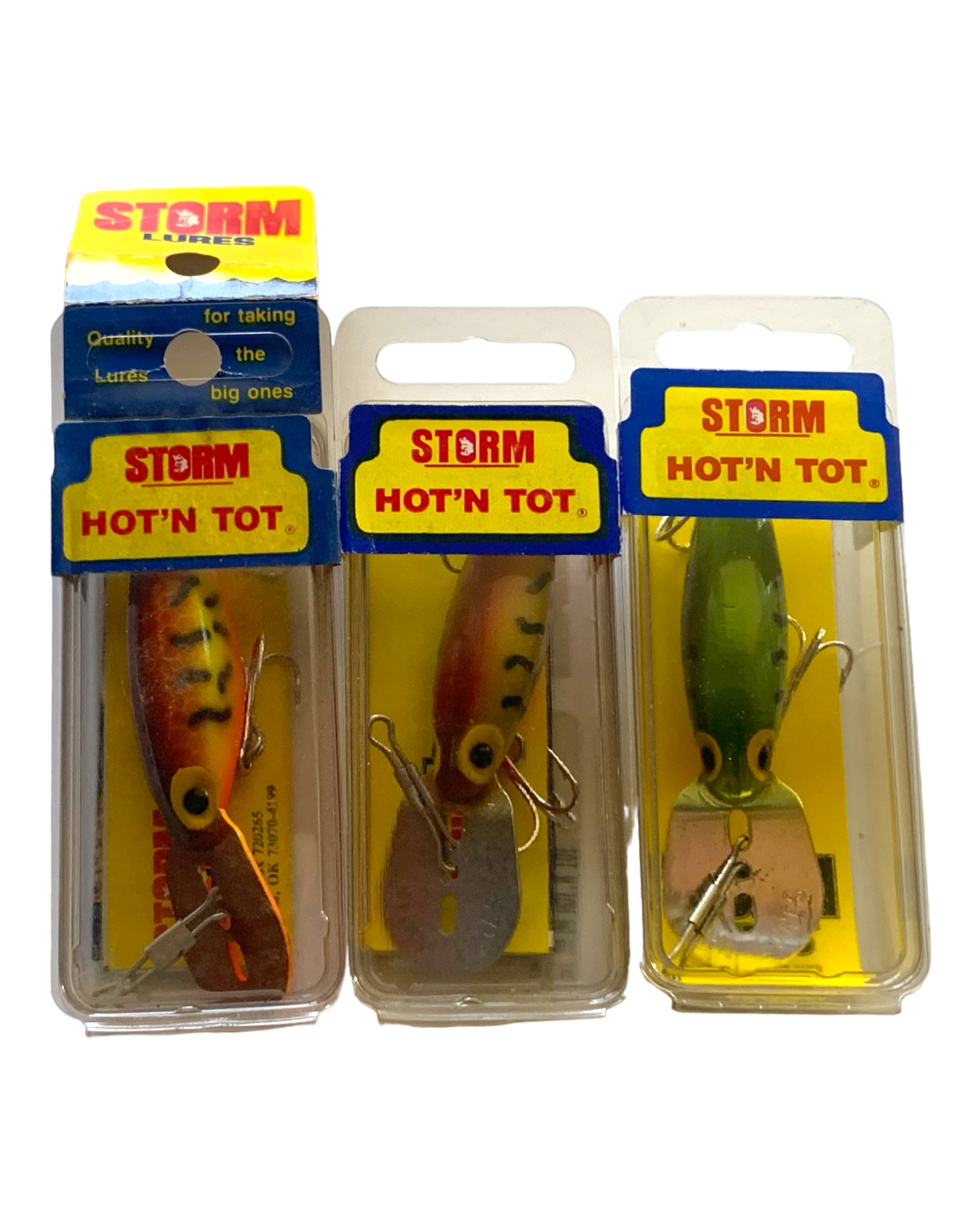 Lot of 5 • Vintage Storm H Series Hot'N Tot Fishing Lures • GREEN