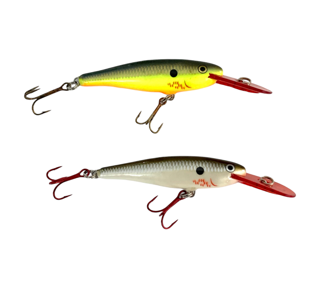 Toad Tackle • ToadTackle.net • ToadTackle.co • ToadTackle.us • Antique Vintage Discontinued Fishing Lures • Advertising Baits • Lot of 2 RAPALA MINNOW RAP Fishing Lures • MIDWEST OUTDOORS