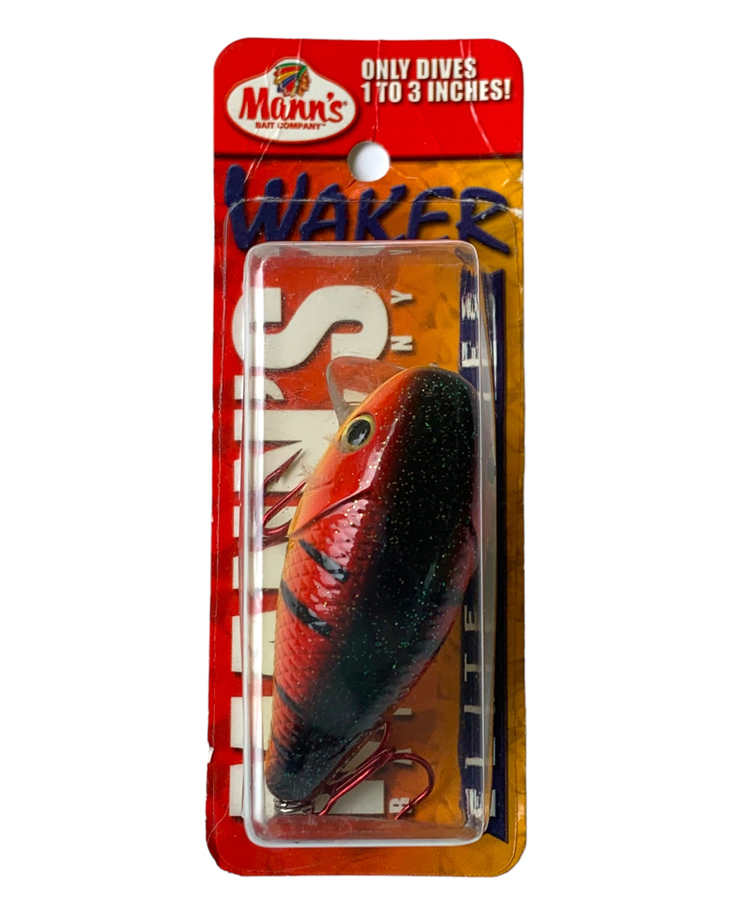 Front Package View of MANN'S BAIT COMPANY 3/8 oz WAKER ELITE Fishing Lure in TEXAS SUNRISE. For Sale at Toad Tackle.