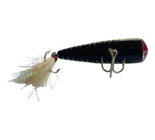 Load image into Gallery viewer, Belly View of REBEL LURES Pop-R P-60 Fishing Lure in BLACK w/ WHITE HERRINGBONE
