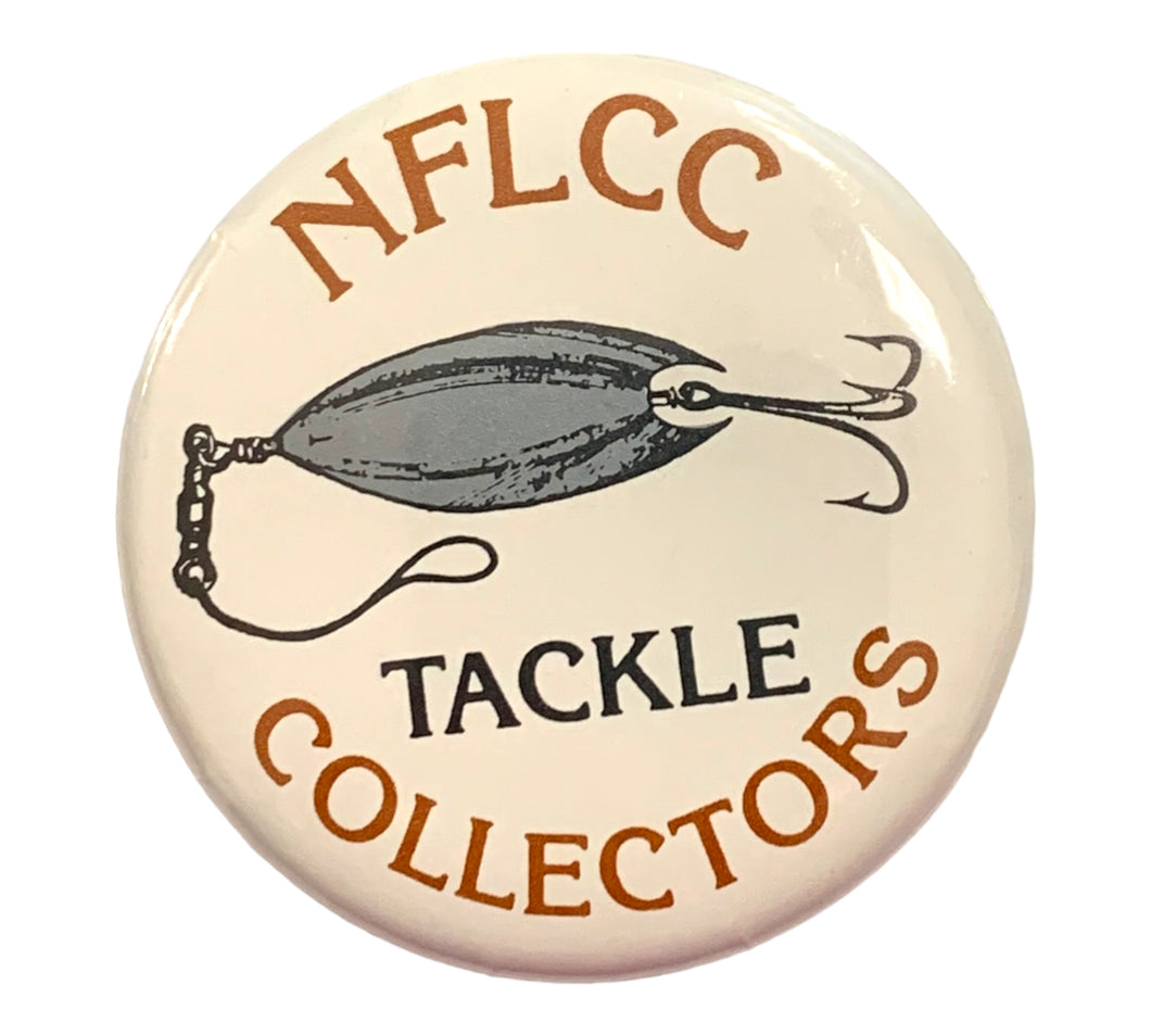 NATIONAL FISHING LURE COLLECTORS CLUB SHOW Pin Button • NFLCC NEW YORK BUEL LURE.