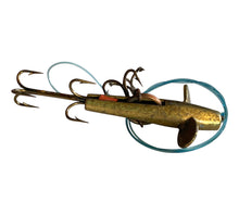 Load image into Gallery viewer, Right Facing View of Antique DAM Size 30 SPINNER Fishing Lure with Retro Musky Graphics Insert
