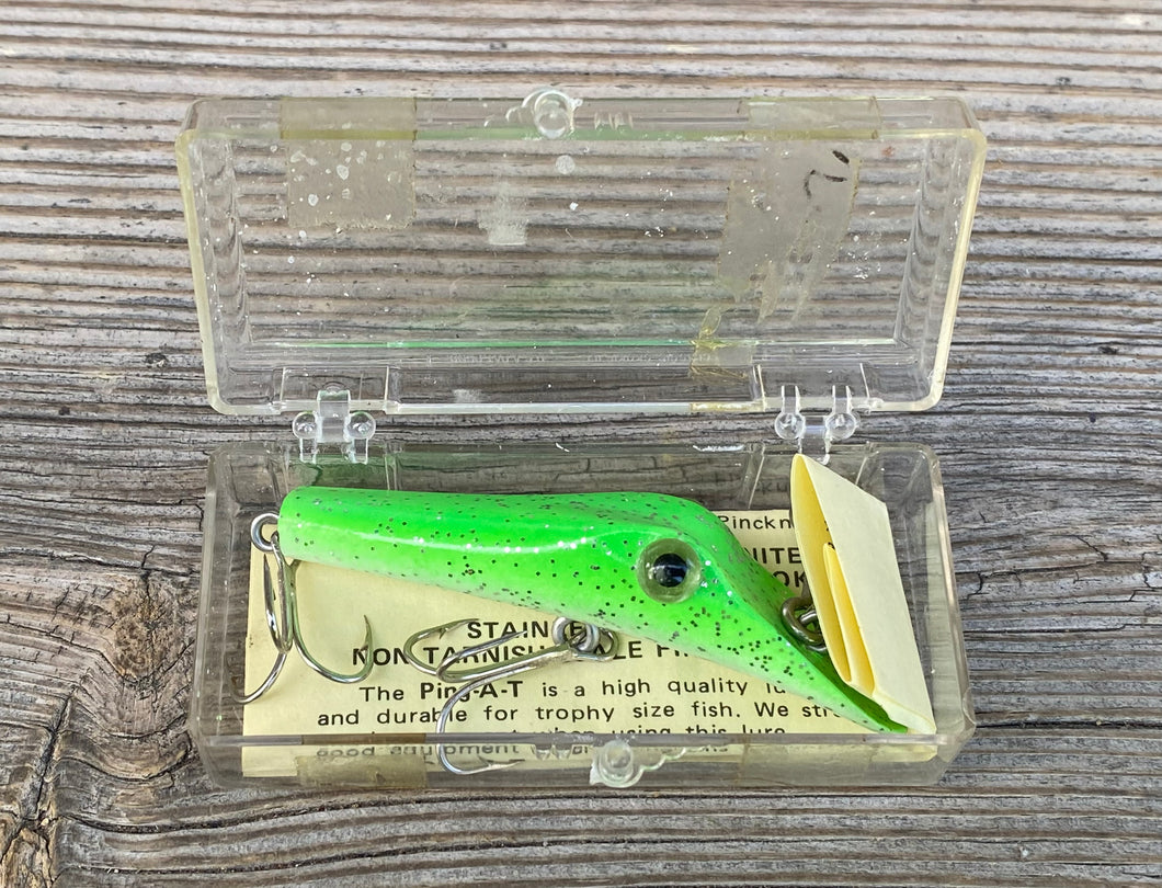 Antique Gerald M. Swarthout PING-A-T Fishing Lure with Vintage Snapbox & Original Box Insert