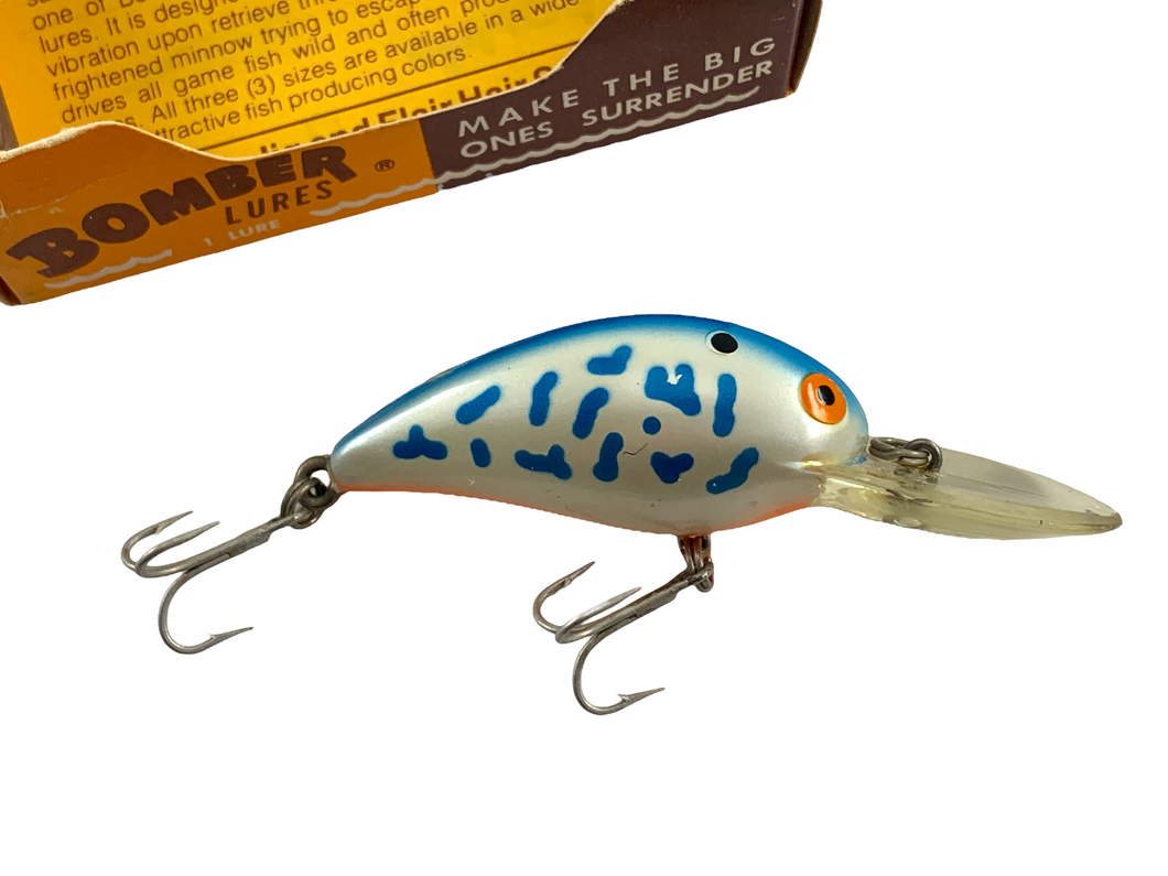 Toad Tackle • ToadTackle.net • ToadTackle.co • ToadTackle.us • SCREWTAIL • BOMBER BAIT COMPANY MODEL A Fishing Lure w/ LARGE BILL in BLUE COACHDOG. Comes w/ Original Unmarked Box with Insert